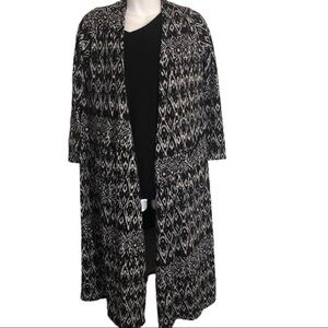 Small Sarah Open Duster Black and White